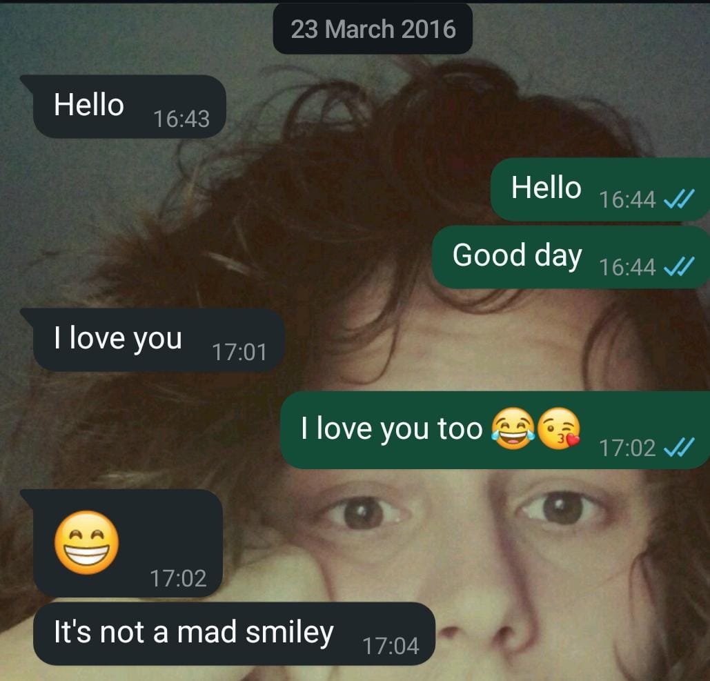 First chat screenshot